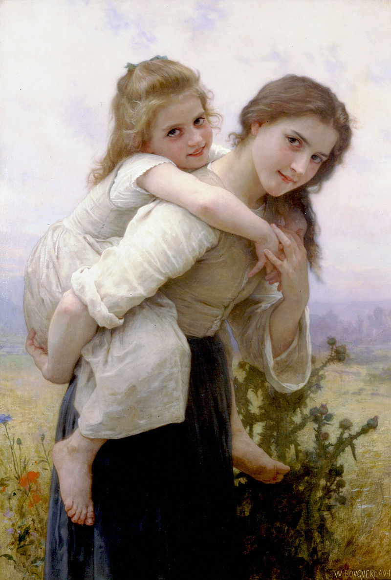 William-Adolphe Bouguereau "Not Too Much To Carry" (1895)