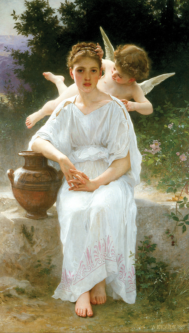 William-Adolphe Bouguereau "Whisperings of Love" (1889)